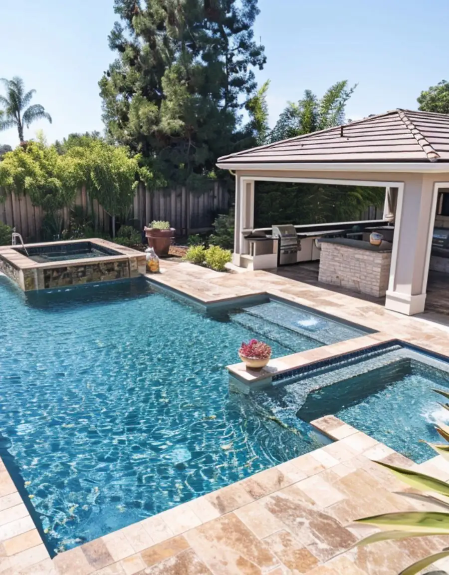 pool, spas, patio cover, designed by Majestic Pool Construction