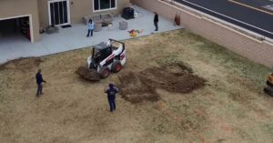 preparing for pool excavation. What happens before, the prep work